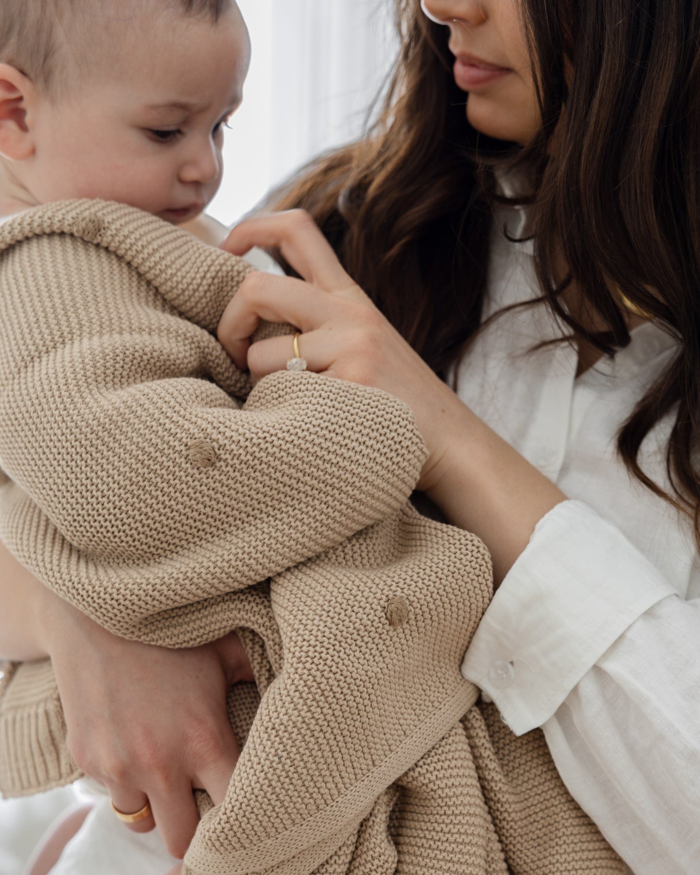 Milkdrop Knitted Blanket in Nude - Baby Blankets at Louie Meets Lola