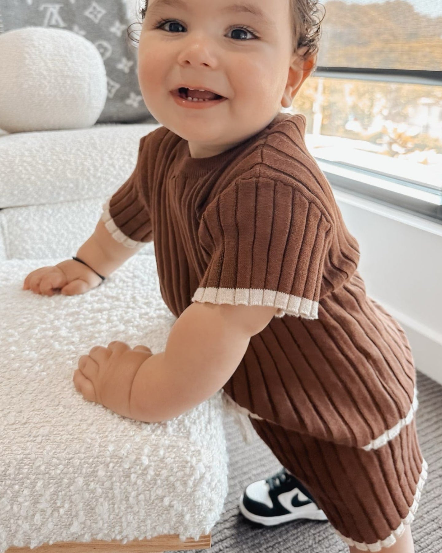 Mocha Ribbed Lounge Set - Baby Outfits at Louie Meets Lola