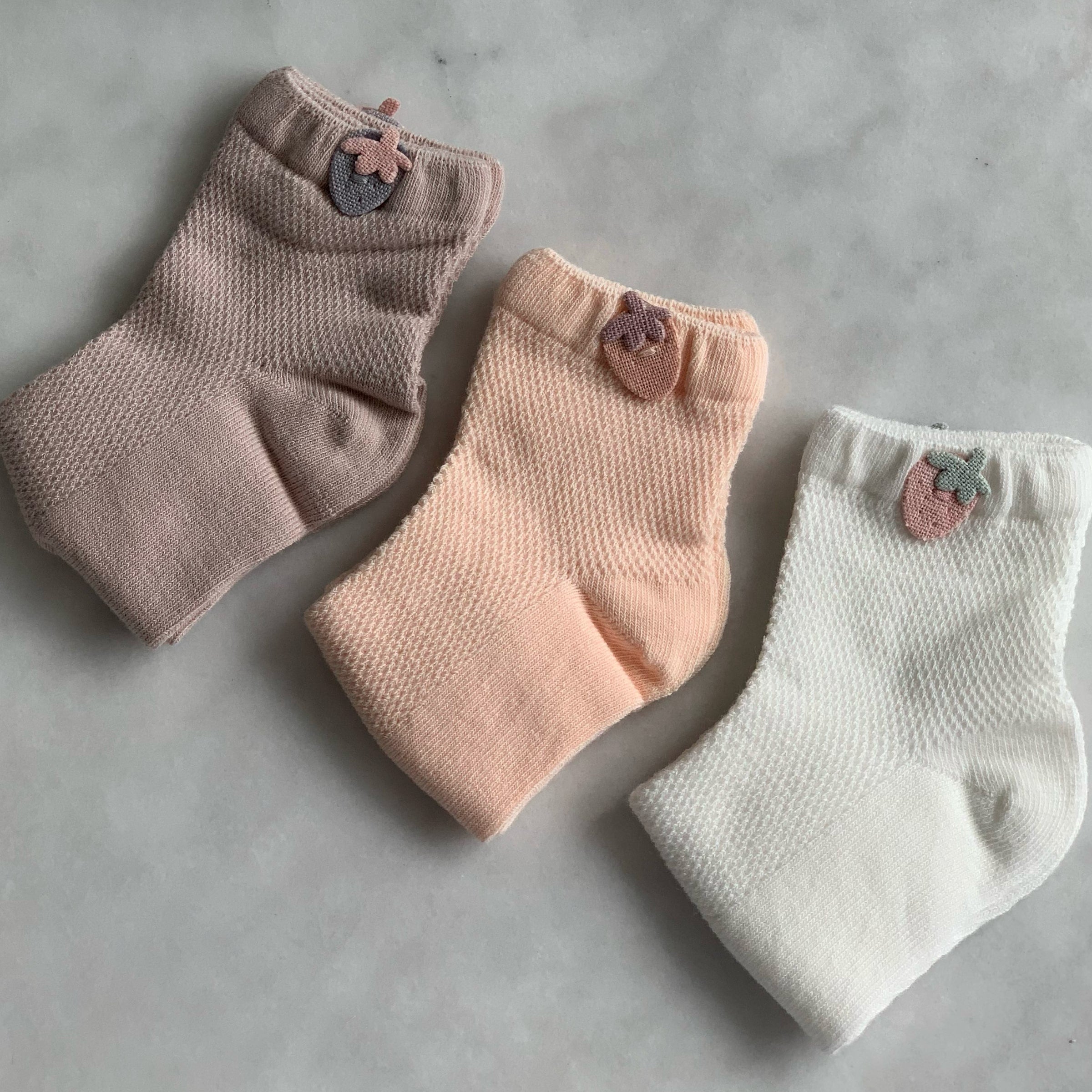 Cotton Strawberry Socks - Baby Socks at Louie Meets Lola