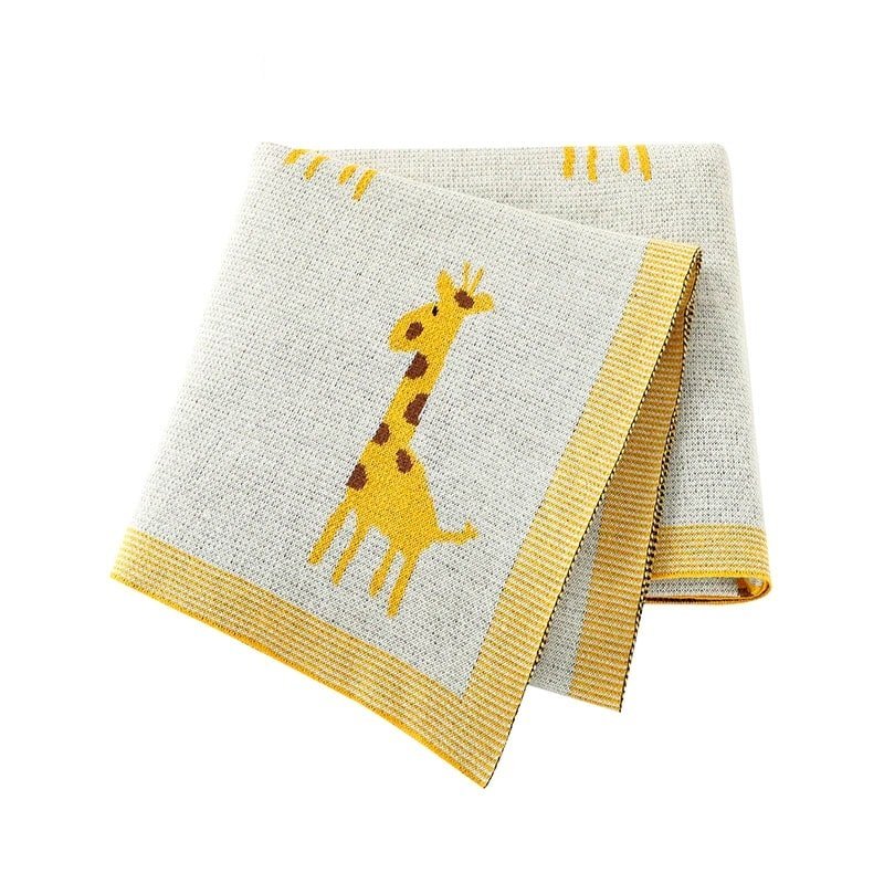 Geoff the Giraffe Blanket in Yellow - Baby Blankets at Louie Meets Lola