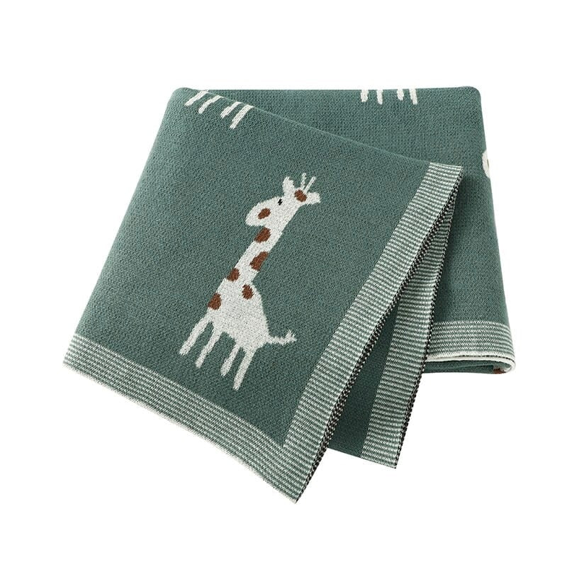 Geoff the Giraffe Blanket in Green - Baby Blankets at Louie Meets Lola