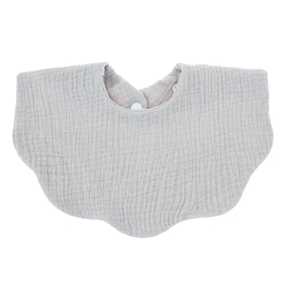 Baby Muslin Cotton Scalloped Bib - Cloud - Baby Bibs at Louie Meets Lola