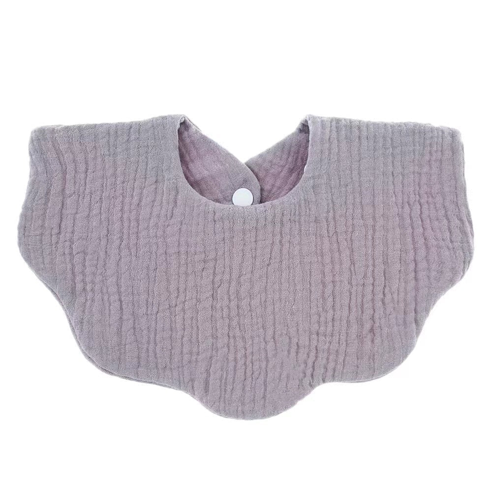 Baby Muslin Cotton Scalloped Bib - Lilac - Baby Bibs at Louie Meets Lola