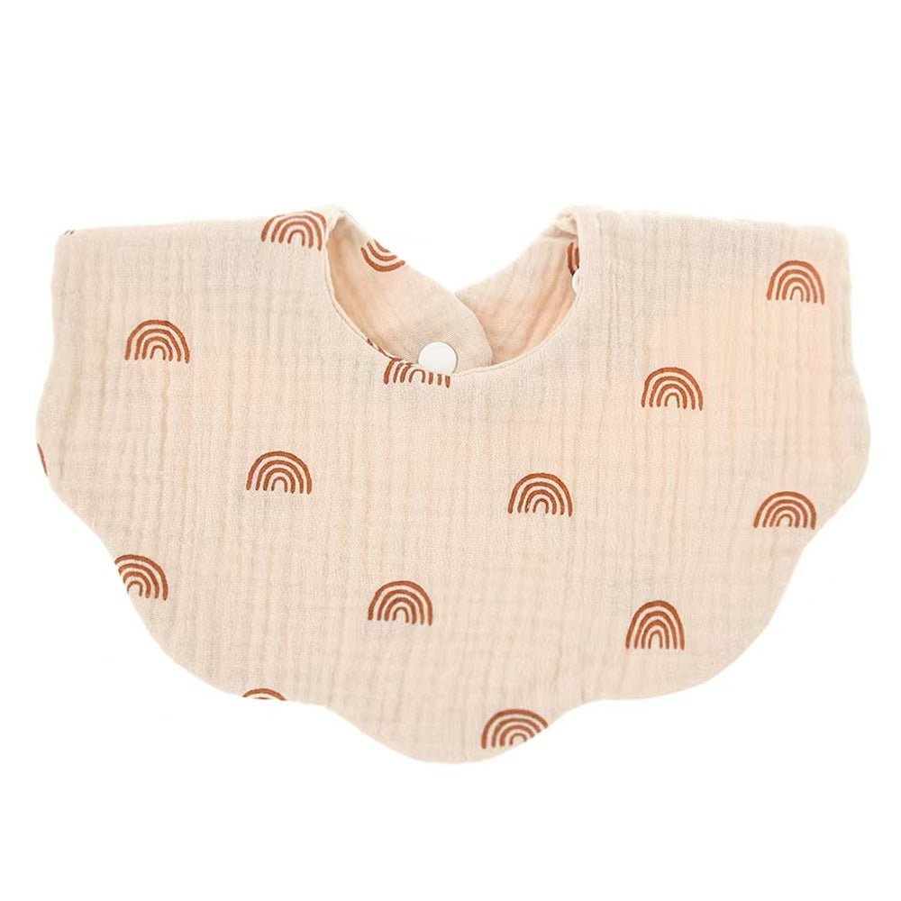 Baby Muslin Cotton Scalloped Bib - Rainbow - Baby Bibs at Louie Meets Lola