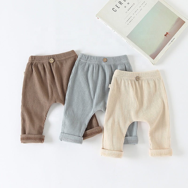 Ribbed Knit Leggings - Brown - Baby Pants at Louie Meets Lola
