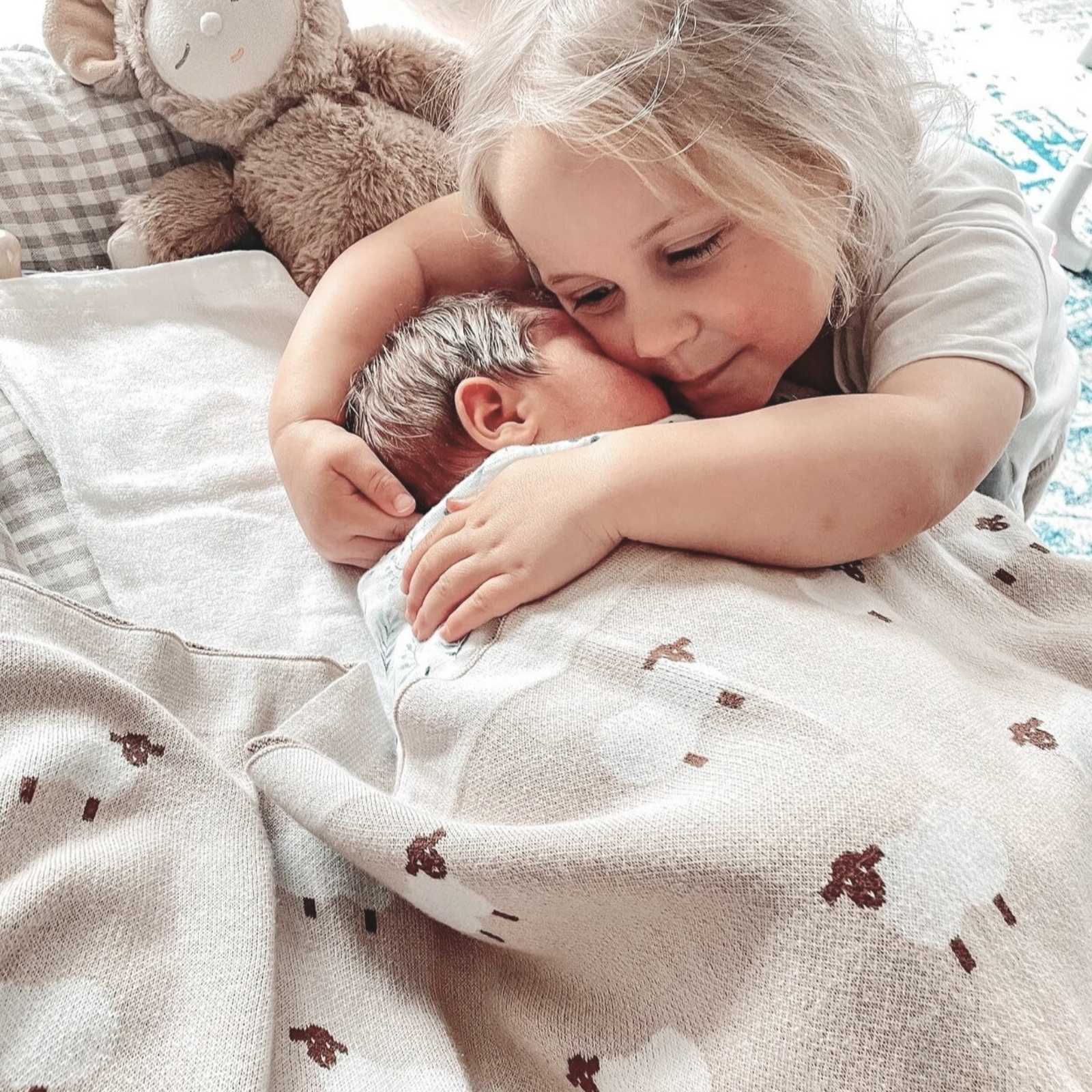 Baah Baah Blanket in Nude - Baby Blankets at Louie Meets Lola