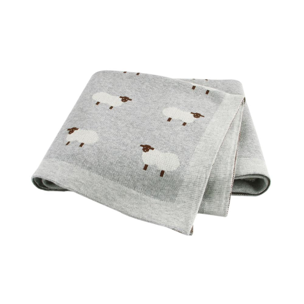 Baah Baah Blanket in Grey - Baby Blankets at Louie Meets Lola