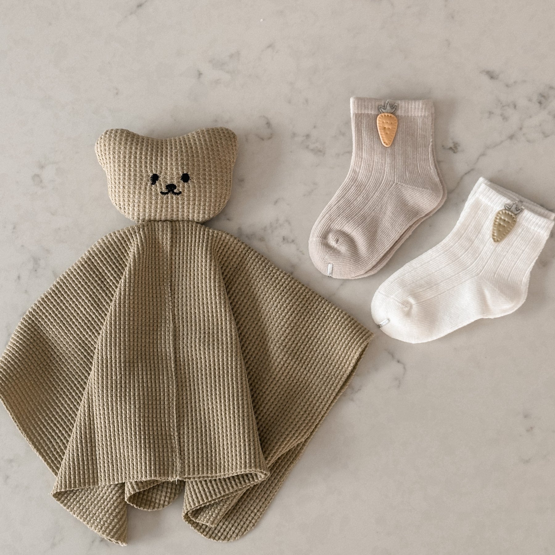 Bear Hug Waffle Comforter - Sage - Baby Comforters at Louie Meets Lola