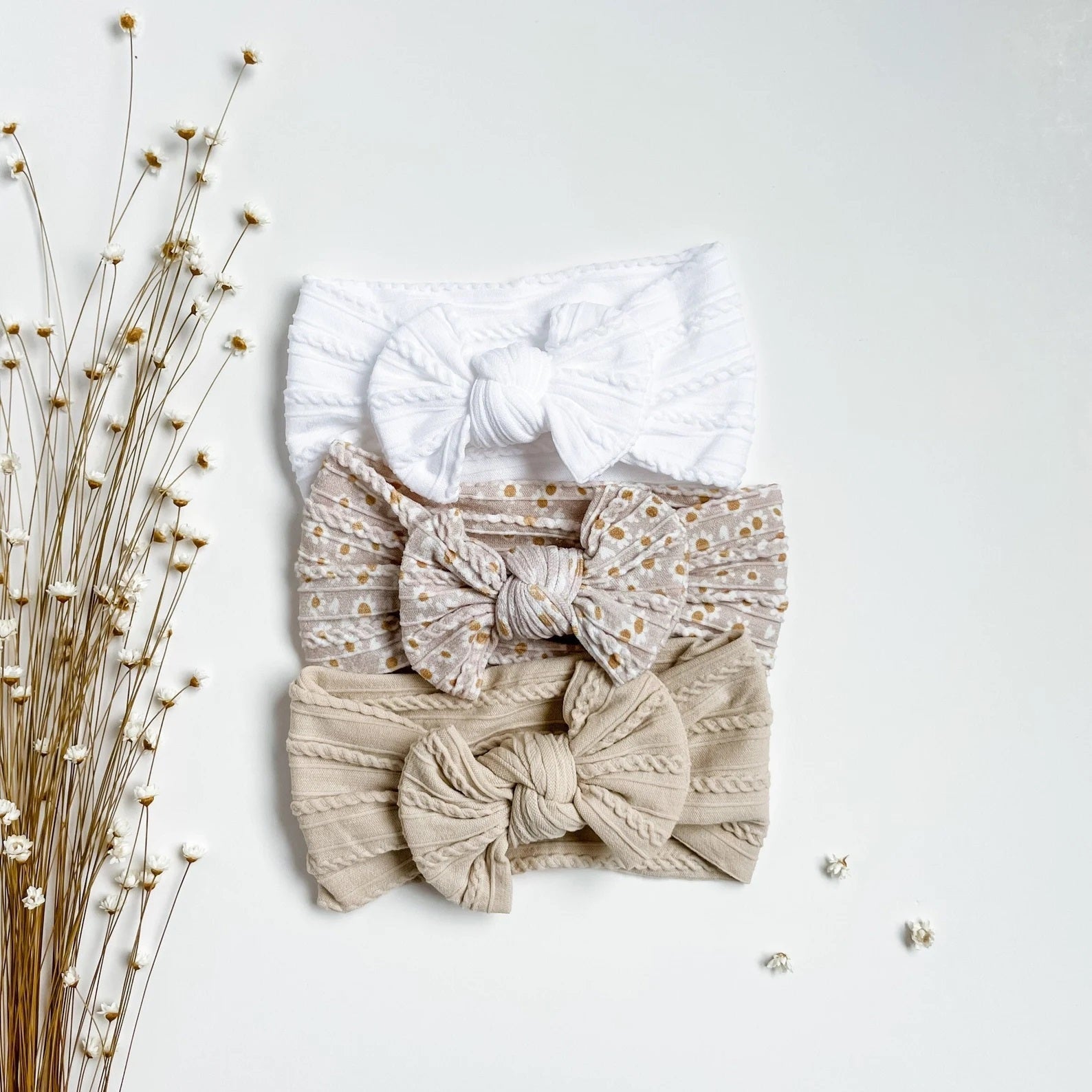 Scarlett Oversized Topknot Headband - Cloud - Baby Headbands at Louie Meets Lola