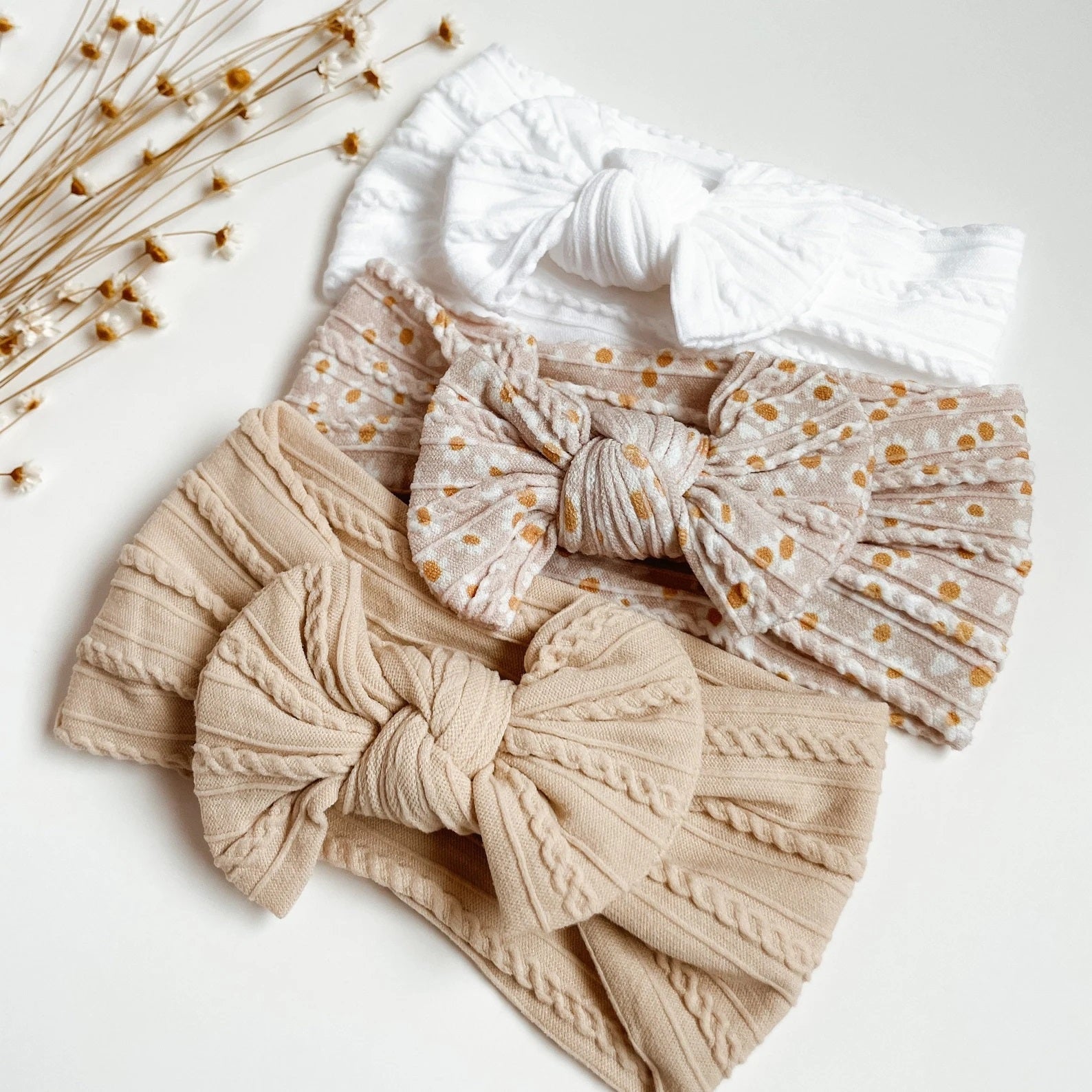 Scarlett Oversized Topknot Headband - Cloud - Baby Headbands at Louie Meets Lola