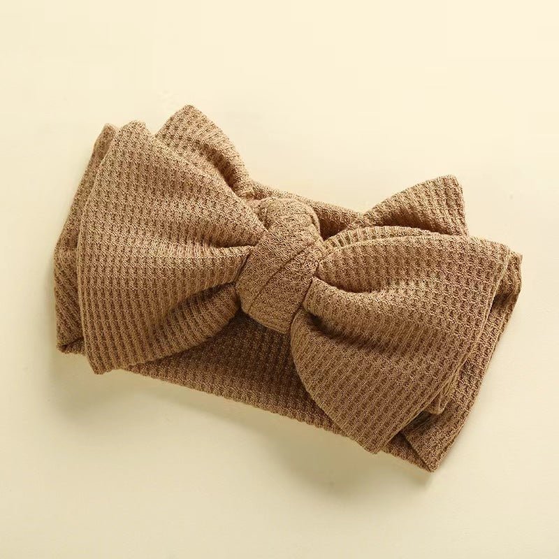Baby Oversized Waffle Topknot Headband - Biscoff - Baby Headbands at Louie Meets Lola