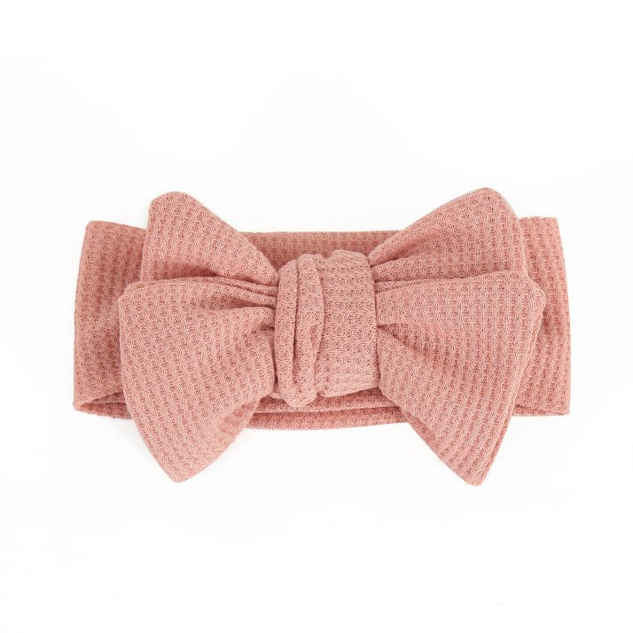 Blush Oversized Waffle Topknot Headband - Baby Headbands at Louie Meets Lola