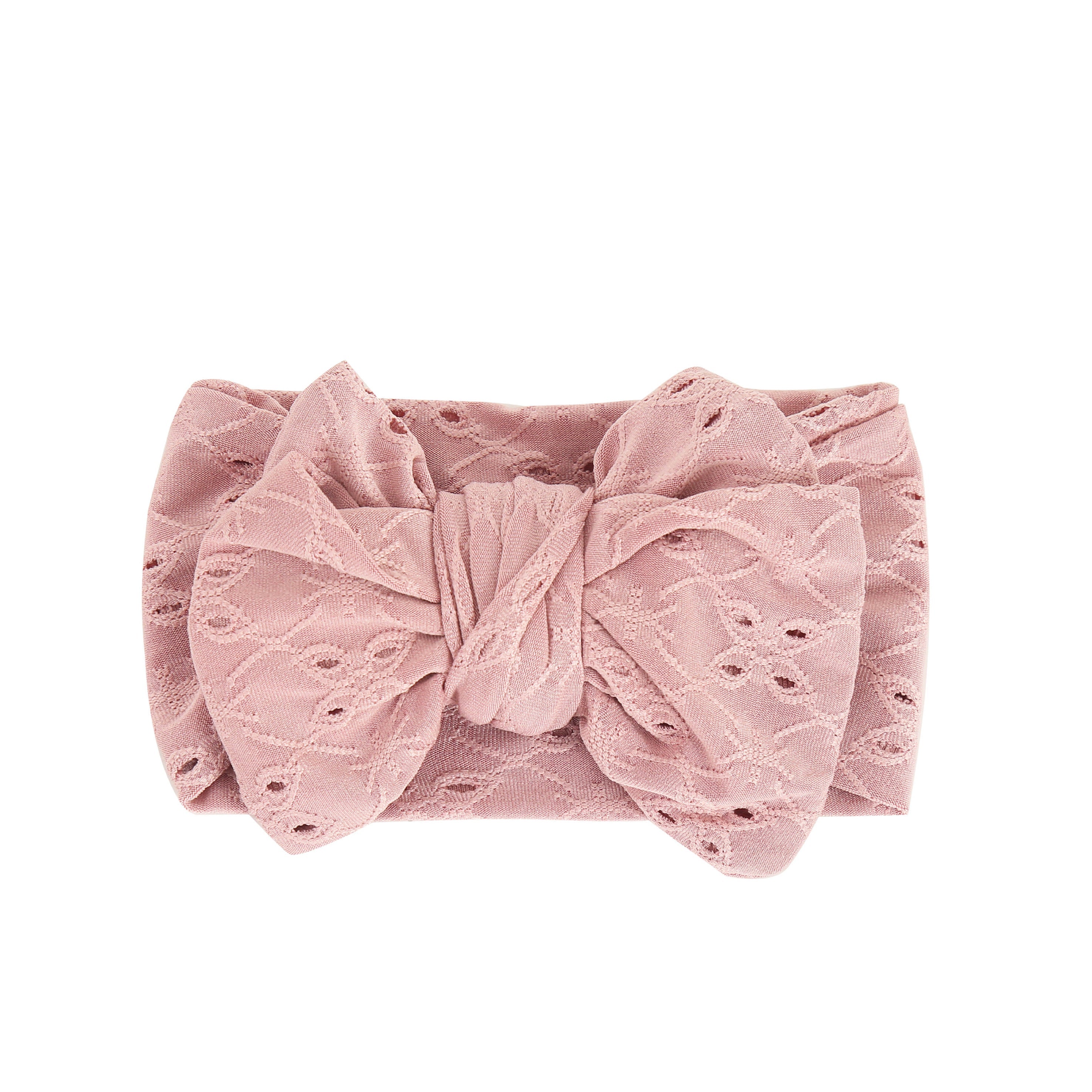 Baby Oversized Topknot Eyelet Headband Bow - Strawberry - Baby Headbands at Louie Meets Lola
