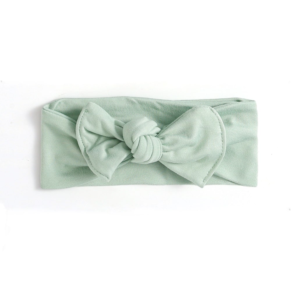 Baby Jersey Topknot Headband - Sage - Baby Headbands at Louie Meets Lola