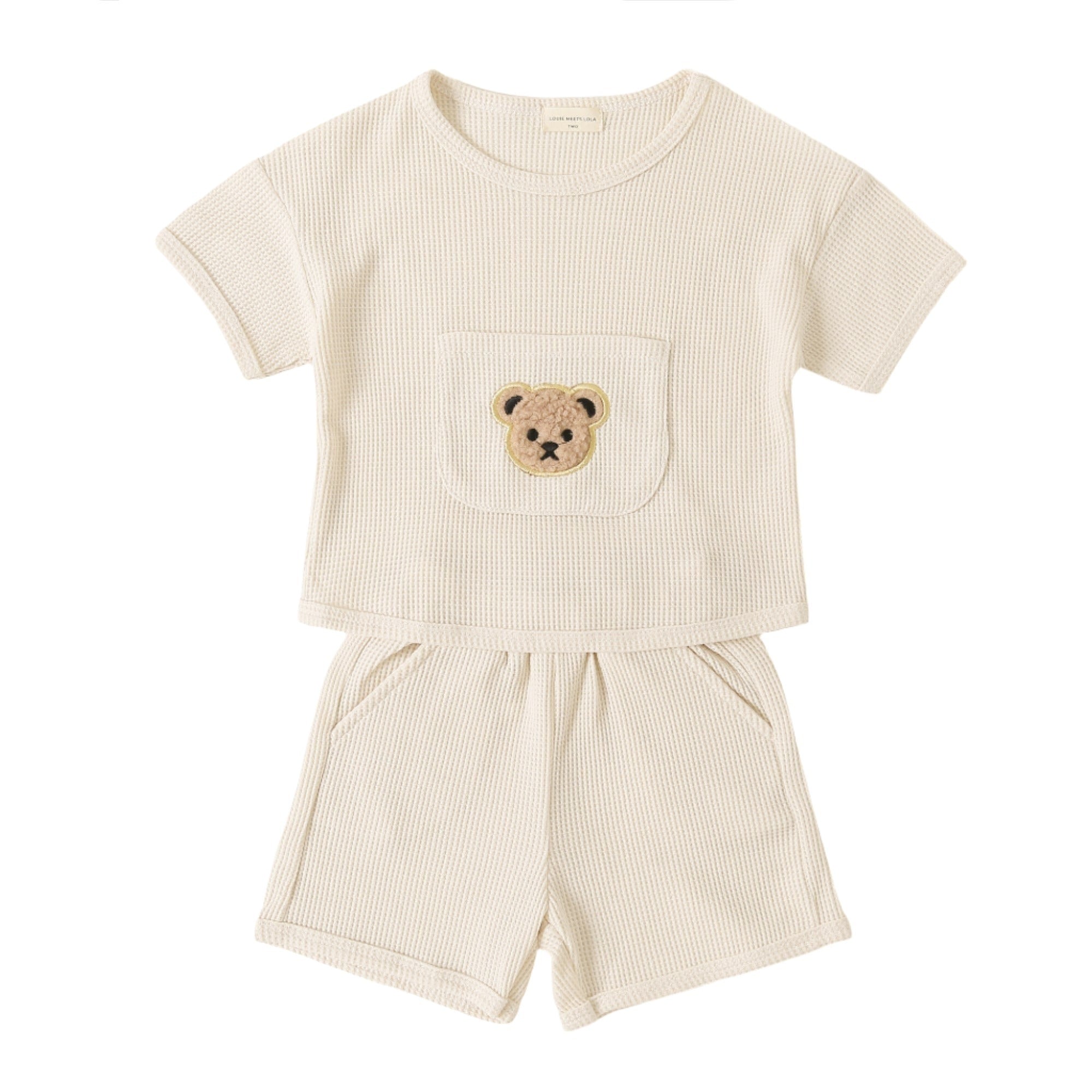 Teddy Waffle Lounge Set - Baby Outfits at Louie Meets Lola