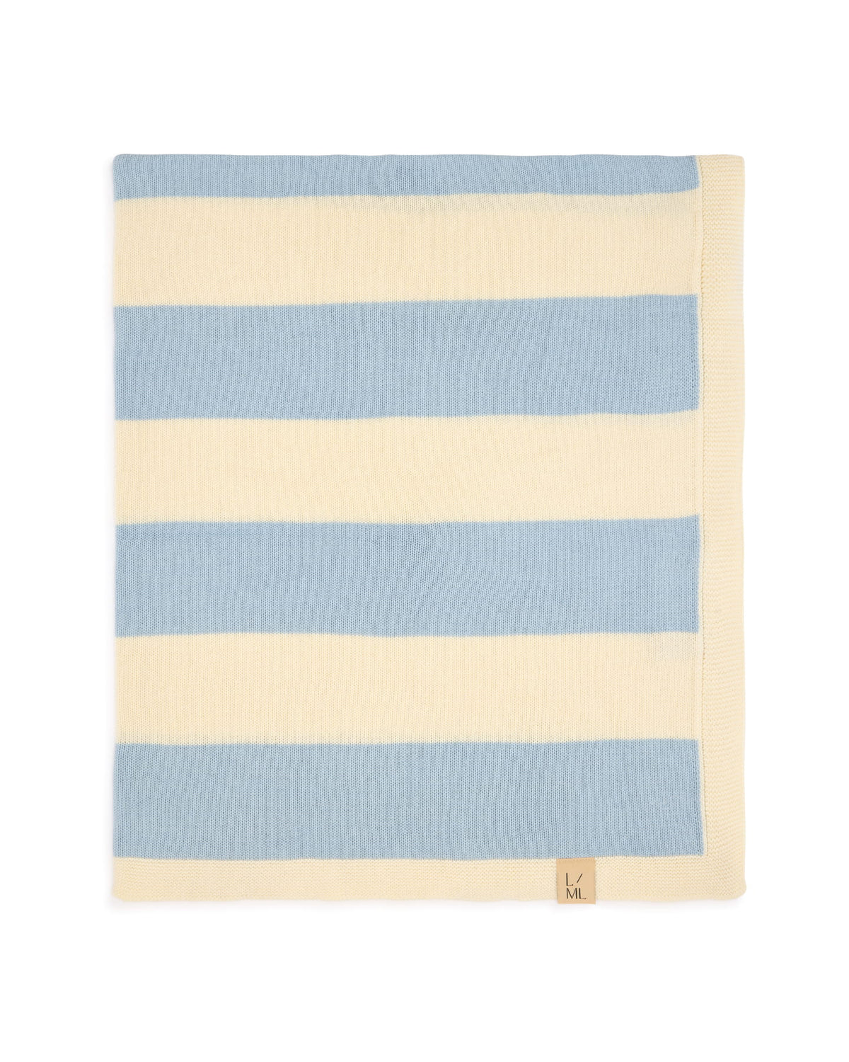 Horizon large knitted cotton baby blanket in blue | Louie Meets Lola