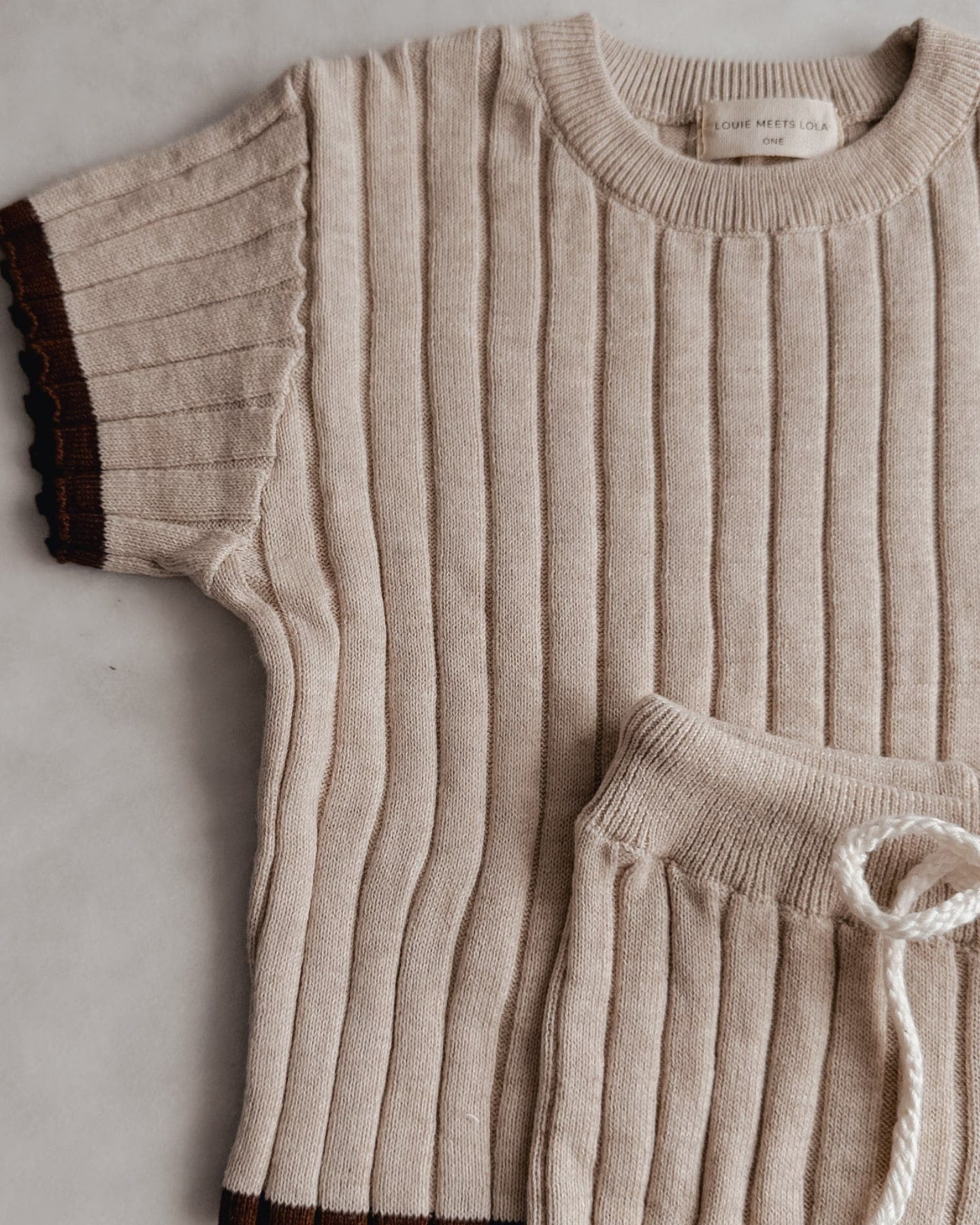 Mocha Ribbed Lounge Set