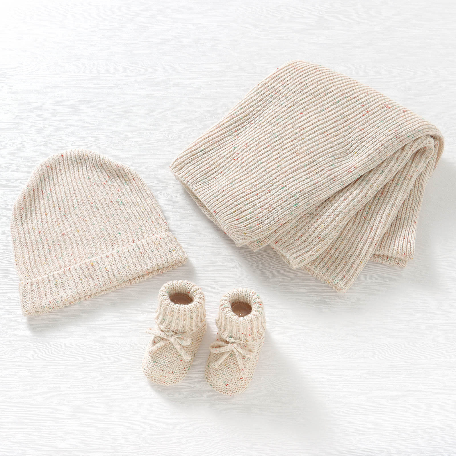 Ribbed Confetti Beanie & Boot Set - Baby Clothing at Louie Meets Lola