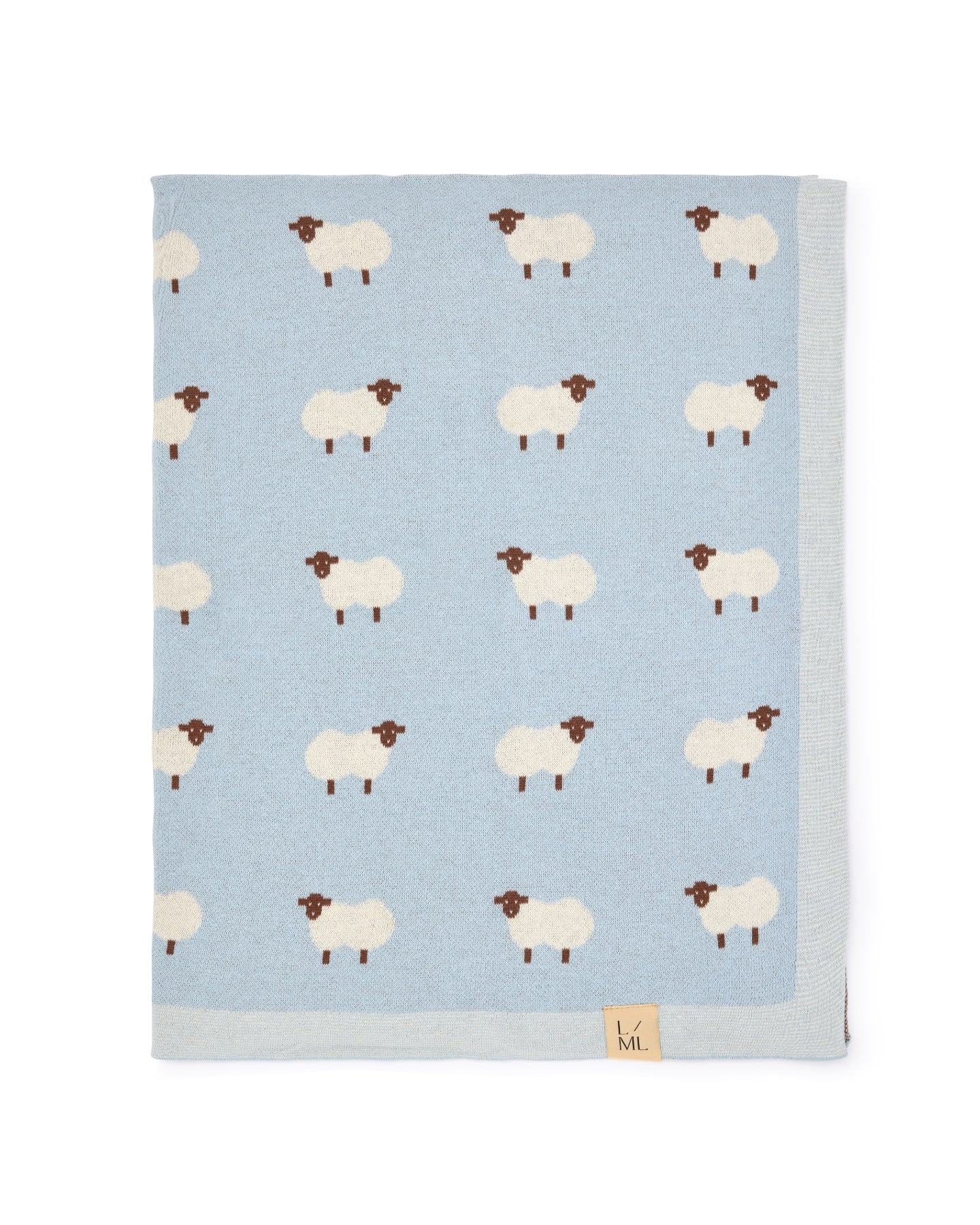 Baah Baah Blanket in Blue - Baby Blankets at Louie Meets Lola
