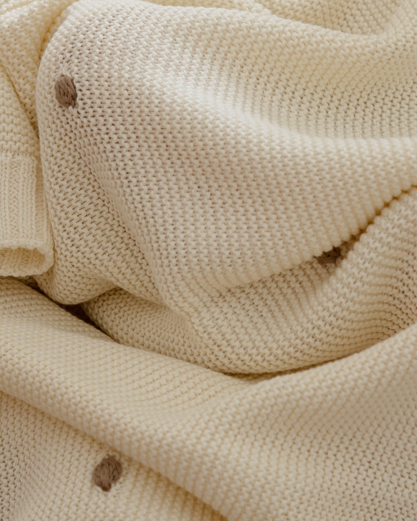 Milkdrop Knitted Blanket in Milk - Baby Blankets at Louie Meets Lola
