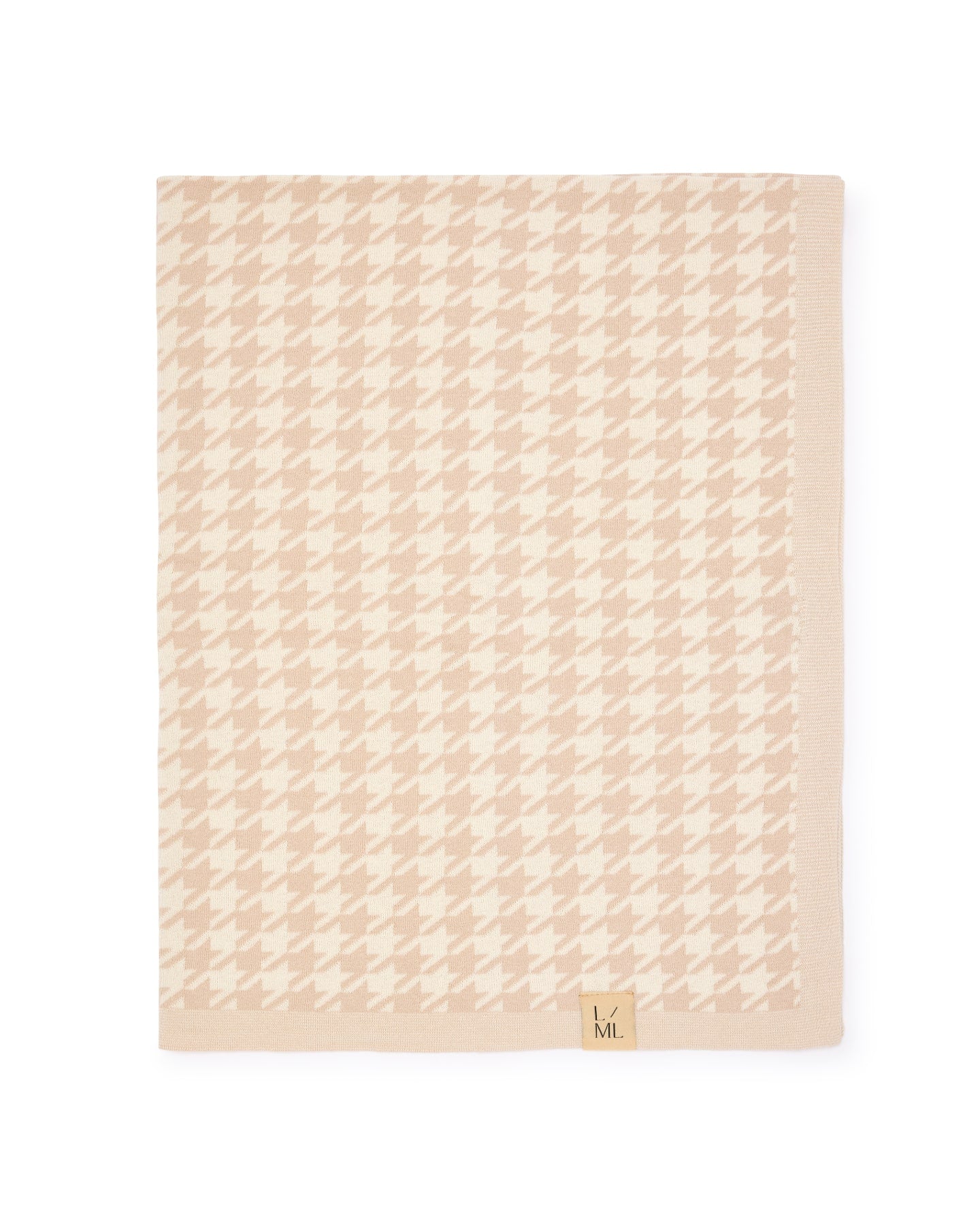 Macro Houndstooth Blanket in Nude - Baby Blankets at Louie Meets Lola