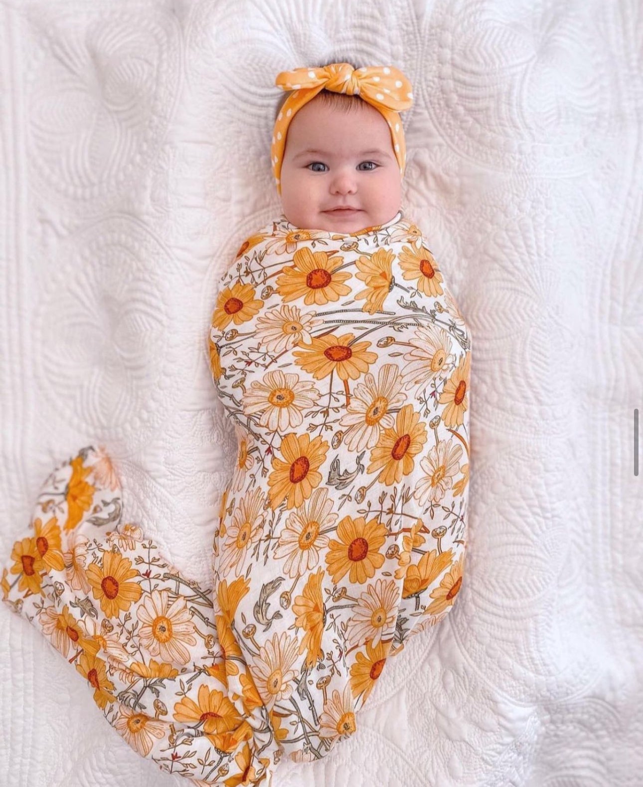 Sunflower Baby Swaddle - Baby Swaddles at Louie Meets Lola