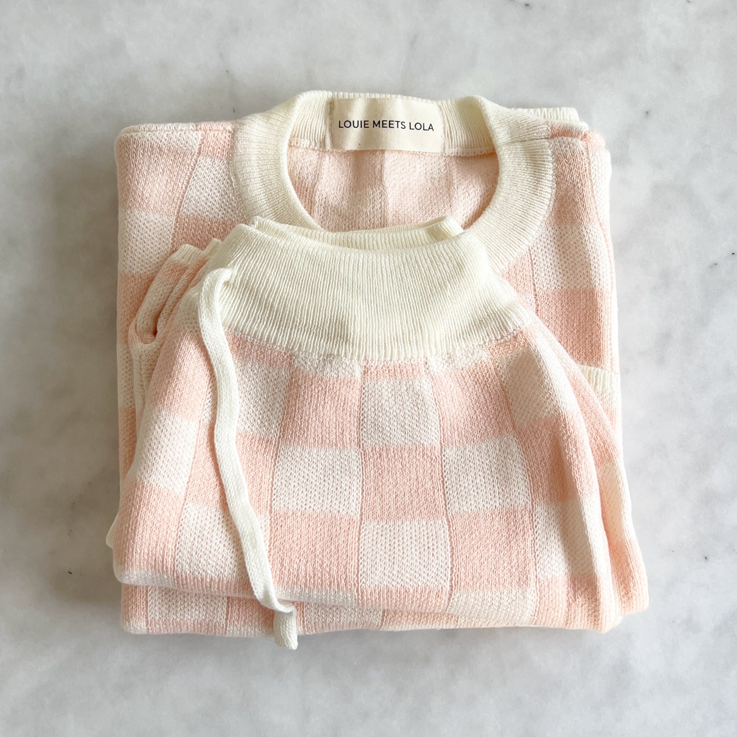 Gingham Lounge Top - Strawberry - Baby Tops at Louie Meets Lola