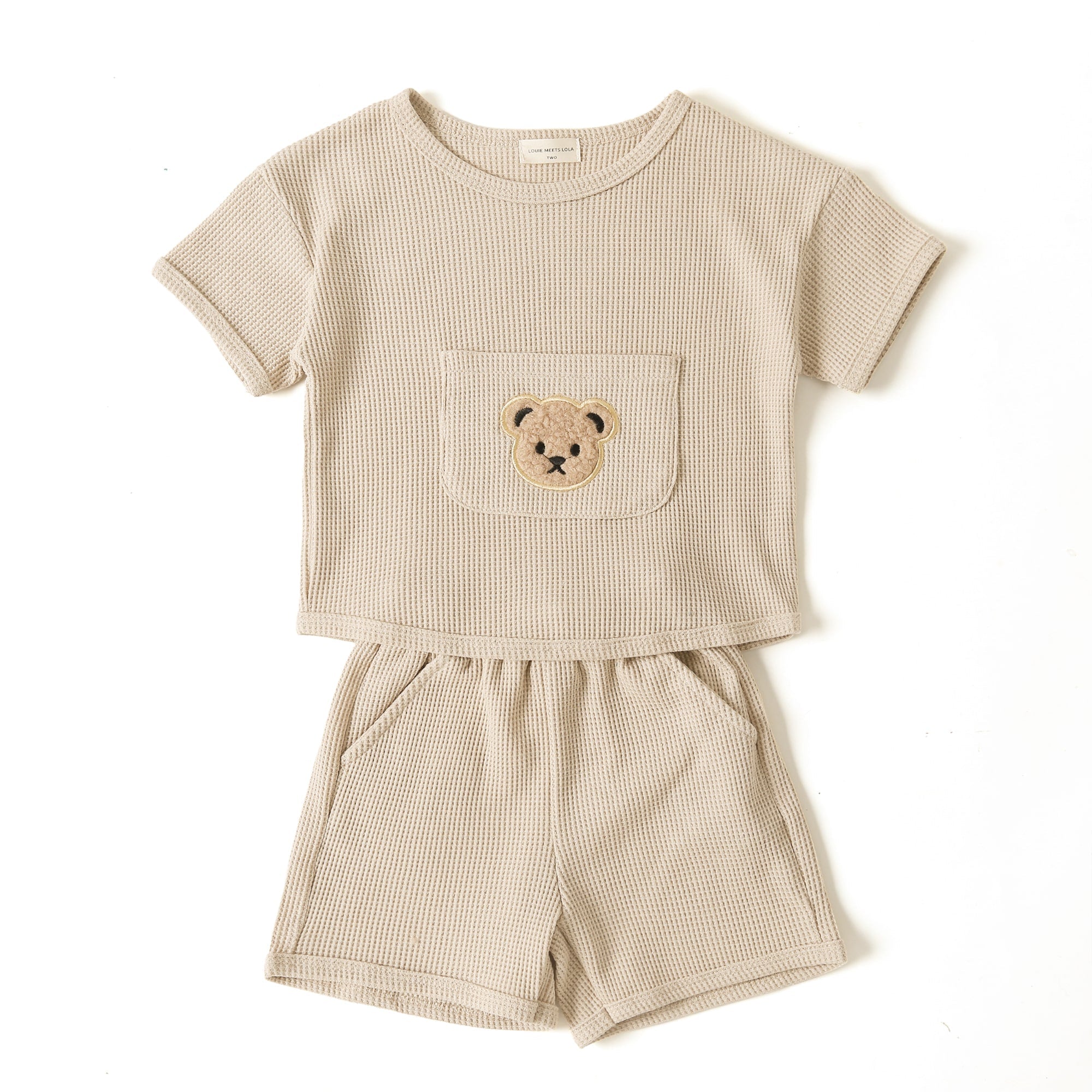 Teddy Waffle Lounge Set - Baby Outfits at Louie Meets Lola