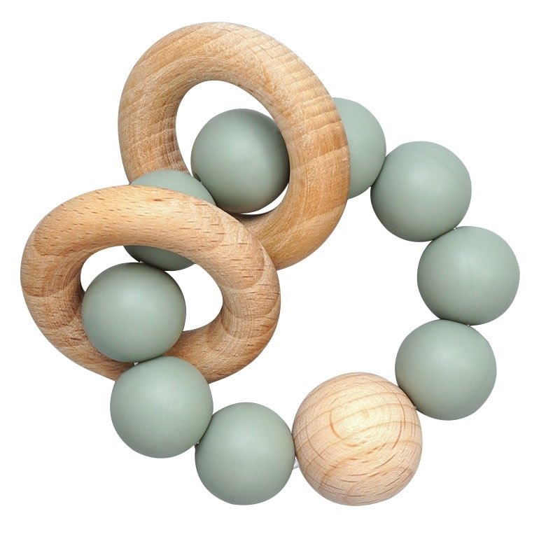 No Mess Green Teething Ring - Baby Teethers at Louie Meets Lola