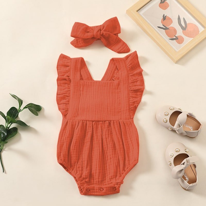 Ruffle Romper with Bow - Buy Baby One-Pieces at Louie Meets Lola