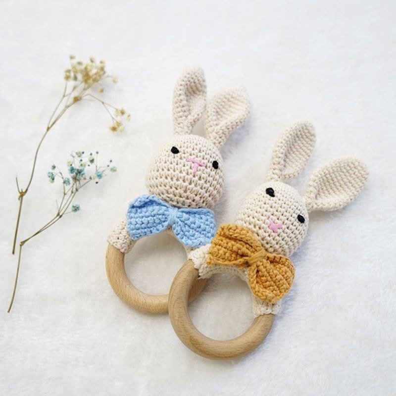 Styled Rabbit Crochet Rattle - Buy Rattles at Louie Meets Lola