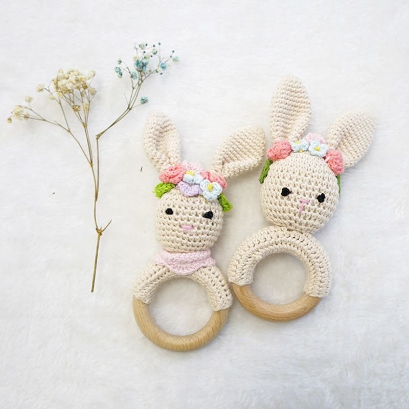 Styled Rabbit Crochet Rattle - Buy Rattles at Louie Meets Lola