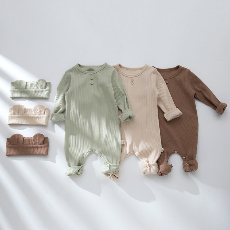 Two Button Romper with Headband - Baby Clothing at Louie Meets Lola
