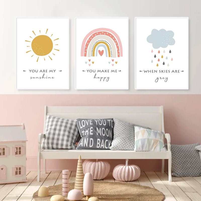 You Are My Sunshine Canvas - 3pc - Buy Artwork at Louie Meets Lola